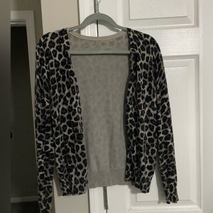 Gray leopard cardigan